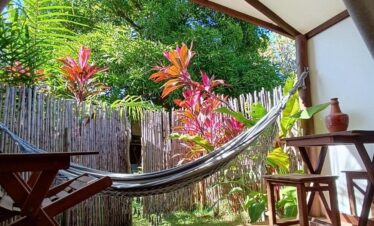 cabana com rede para descanso